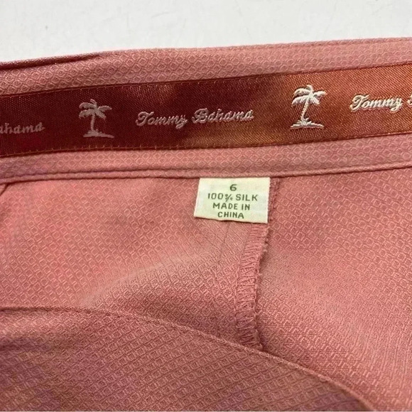 Tommy Bahama 100% silk blush/mauve shorts size 6 coquette - Picture 3 of 3